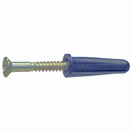Midwest Fastener Screw Anchor, 1-1/2" L, Steel, Flat Head 6 PK 70252